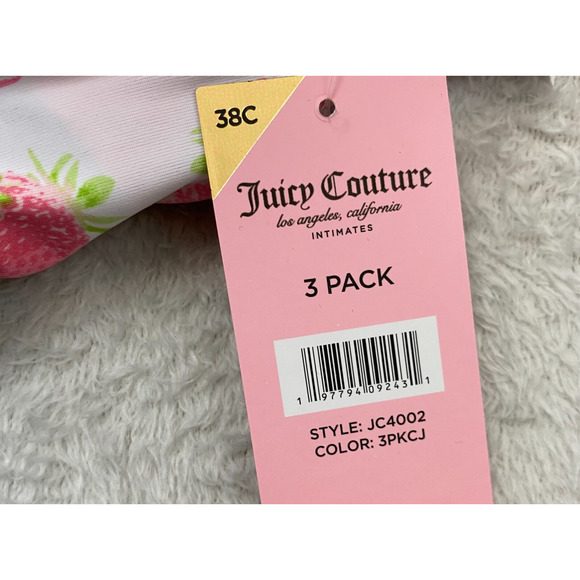 Juicy Couture Sexy Push Up Bra Size 36C/38C 3pack Set Strawberry Pink Black NWT - Picture 11 of 11